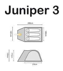 Dvojplášťový stan pre 3 osoby Juniper 3 Highlander 