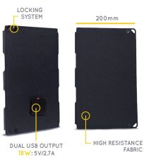 Prenosný solárny panel 18 W Fusion Flex YATE čierna