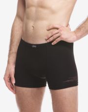 Pánske boxerky s kratšou nohavičkou 73134P GINA Čierna- Červená