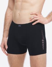 Pánske boxerky s dlhšou nohavičkou 74176P GINA čierna mrkvová