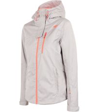 Dámska lyžiarska bunda H4Z19-KUDN060 4F COLD LIGHT GREY