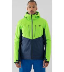 Pánska lyžiarska bunda H4Z21-KUMN011 4F CANARY GREEN NEON