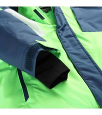 Detská lyžiarska bunda s PTX membránou DEARO ALPINE PRO neon green gecko