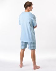 Pánske krátke pyžamo 79188P GINA Pomienková-biela