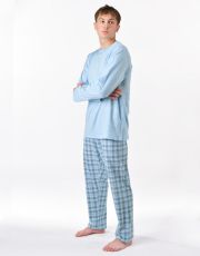 Pánske dlhé pyžamo 79189P GINA Pomienková-biela