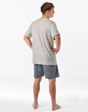 Pánske krátke pyžamo 79190P GINA sv.sivá-tm.sivá