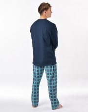 Pánske dlhé pyžamo 79205P GINA sladkého drievka mesiac