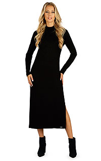 Dámske maxi šaty s dlhým rukávom 7D023 LITEX čierna