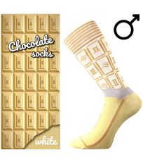 Unisex trendy ponožky Chocolate Lonka WHITE pánske