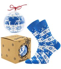 Unisex ponožky s vianočným motívom Elfi Lonka modrá