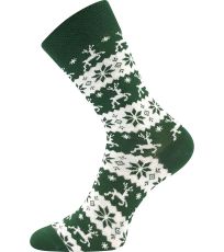Unisex ponožky s vianočným motívom Elfi Lonka zelená
