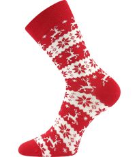 Unisex ponožky s vianočným motívom Elfi Lonka červená