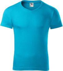 Pánske tričko Slim fit V-NECK Malfini tyrkysová