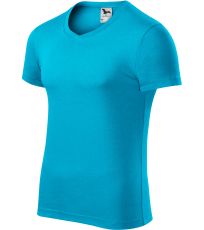 Pánske tričko Slim fit V-NECK Malfini tyrkysová