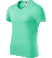 Pánske tričko Slim fit V-NECK Malfini mätová